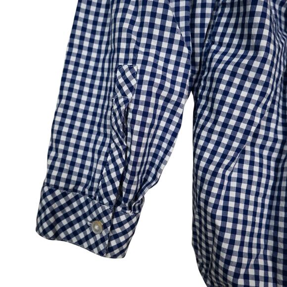 J. Jill Womens M Blue White Gingham Pullover Blouse - Picture 8 of 11